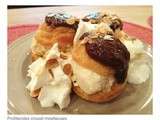 Profiteroles crousti-moelleuses, sauce chocolat caramel et chantilly vanillée