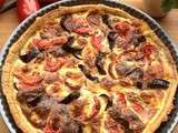 Quiche aux aubergines, tomates et mozzarella