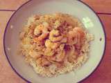 Riz aux crevettes, curry rouge et graines de fenouil