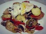 Tartines de légumes rôtis et oeuf poché/ Roasted veggies on toast with poached egg