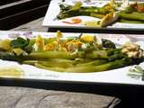 Asperges vertes, oeufs frais du jour