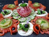 Plateau mixte crudités charcuterie