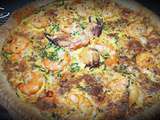 Quiche aux crabe, gambas et chorizo