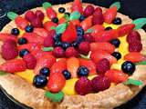 Tarte feuilletée aux fruits rouges et mangue à la crème d'amande