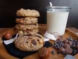 Cookie au praliné noisette, coco et chocolat