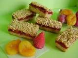 Crumble barre fraise-abricot