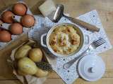 Gratin de chou fleur au pomme de terre et oeuf coulant