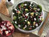 Salade d’asperge à la grenade, chèvre frais et noix de pécan