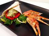 Wraps aux avocats, pinces de crabe satay