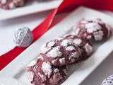 Red velvet crinkle cookies