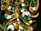 Aubergines rôties et mozzarella