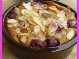 Clafoutis nectarine/framboise à l'amande orange