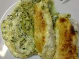 Quenelles sur lit de courgettes, crème parmesan