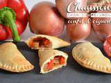 Chaussons chorizo, poivrons rouges et oignons confits