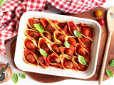 Conchiglioni farcis boulettes porc sarrasin