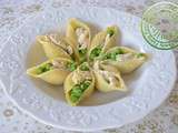 Conchiglionis farcis au poulet et aux petits pois