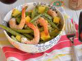 Salade de haricots verts mangue et crevettes