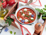 Soupe froide tomate mozzarella