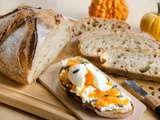 Tartines butternut chèvre oeuf poché