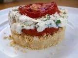 Tomates confites et chèvre frais comme un cheese-cake