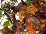 Coeurs de canard, lactaires, persillade au pepper tree