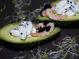 Avocats farcis au  fromage crème aux perles de hareng