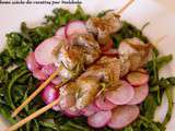 Brochettes de porc aux radis