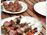 Dimanche tranquille: brochettes de canard et navets glacés