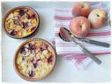 Clafoutis aux pêches, framboises & amandes