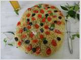 Focaccia tomates, olives et thym