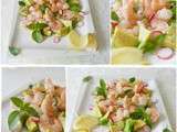 Salade avocat, crevettes