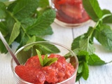 Fraises en verrines sauce menthe