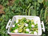 Salade de fèves petits pois feta et menthe