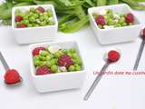 Salade de petits pois feta framboises