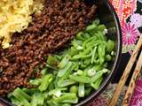 Bol de riz japonais aux trois couleurs (Shanshoku Donburi)