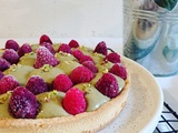 Tarte framboises-pistache