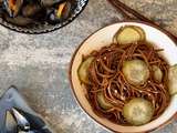 Moules au gingembre et nouilles soba