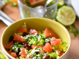 Salade de sucrine au pomelo, vinaigrette à la coriandre