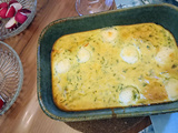 Clafoutis au saumon fumé, mozzarella, épinards et ciboulette