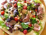 Pizza salade au foie gras Labeyrie