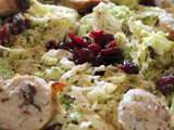 Salade chou et boudin blanc aux canneberges