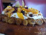 Savarin aux fruits exotiques et chantilly lait de coco