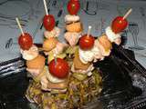 Brochettes de la mer aux fruits