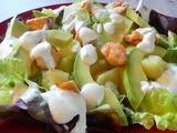 Salade de pommes de terre, saumon et avocat