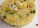 Risotto courgette, pignons et roquefort