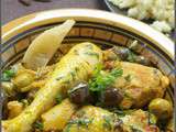 Tajine de poulet aux olives et citrons confits