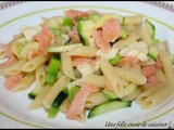 Pâtes au saumon fumé, courgettes et citron