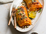 Butternut hasselback au sirop d’érable et cacao