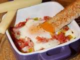 Oeufs cocotte poireaux-bacon