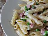 Penne jambon & petits pois